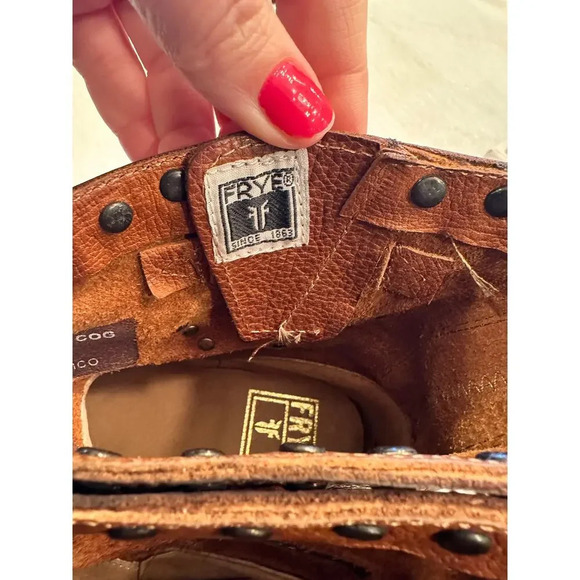 Frye Women’s Veronica Stud Cognac Boot New with tags Leather shoe - Picture 5 of 8